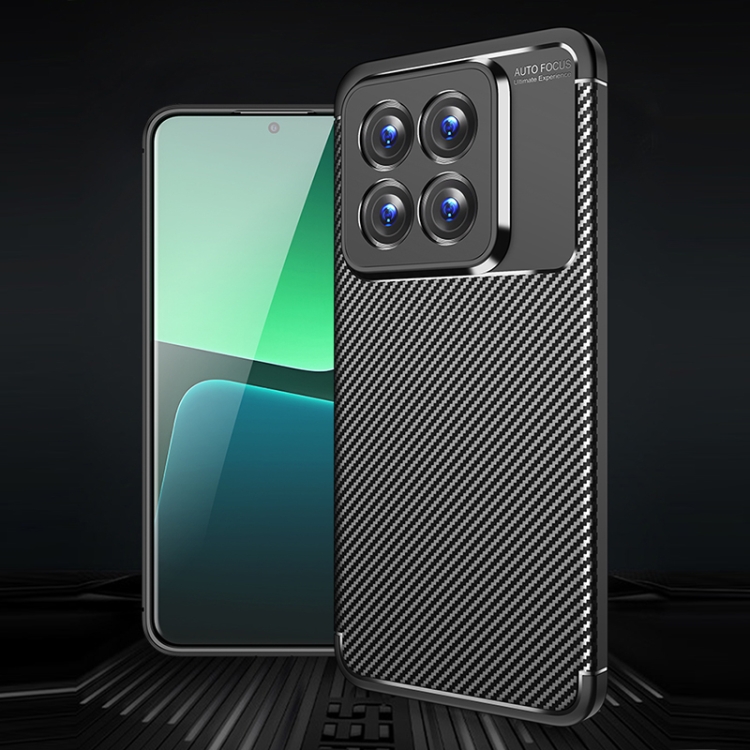 For Xiaomi 14 Pro Carbon Fiber Texture Shockproof TPU Phone Case(Black) - 1
