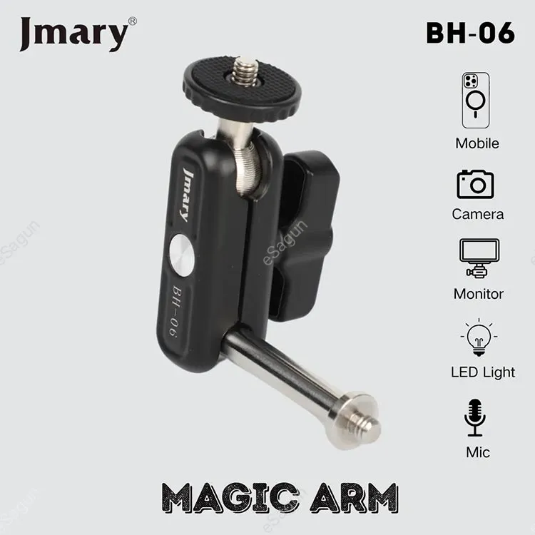 Jmary BH‑06 Magic Arm Mount holding smartphone