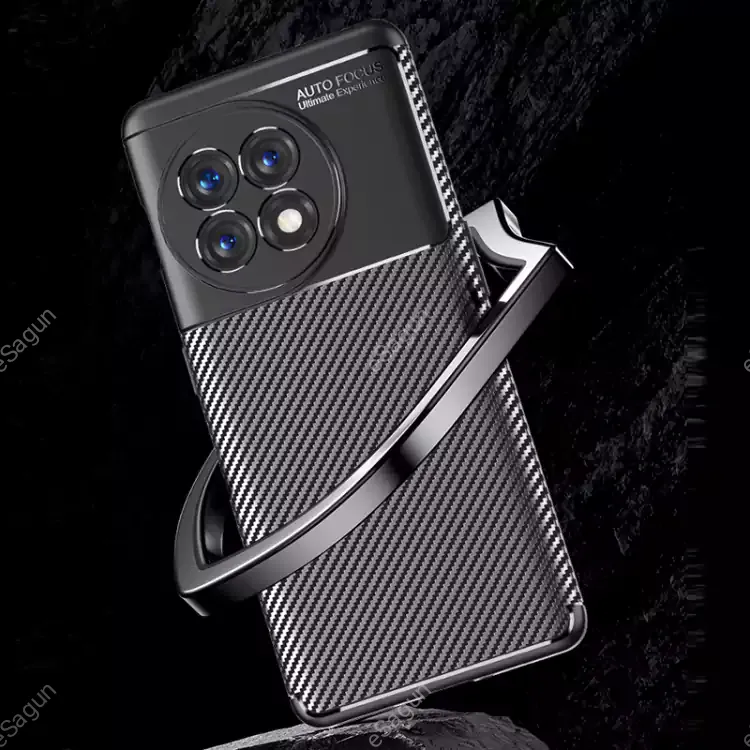 For OnePlus Ace 2 5G/11R Carbon Fiber Texture Shockproof TPU Phone Case