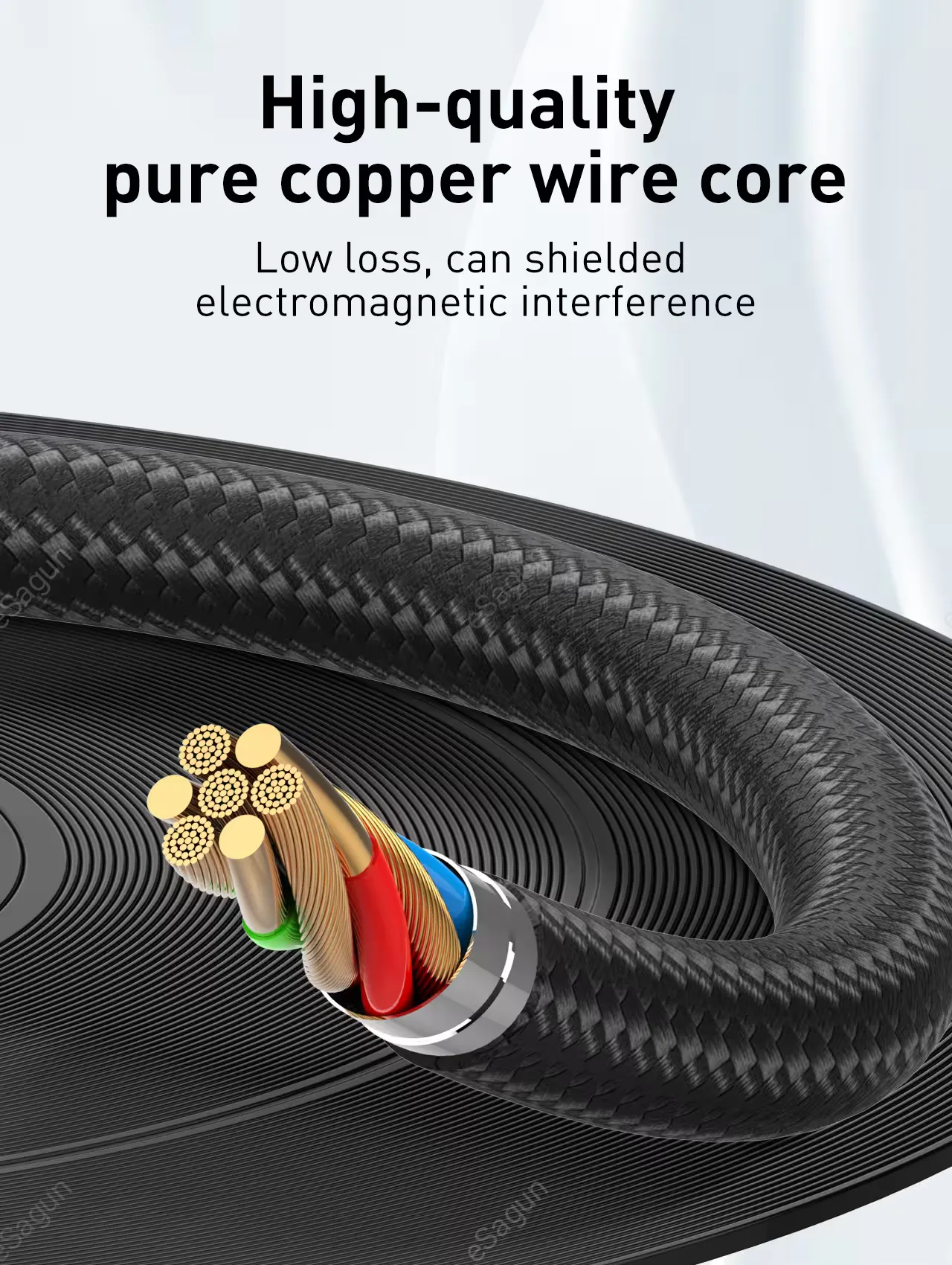 Hi-Fi Audio 3.5mm AUX cable with high density weaving