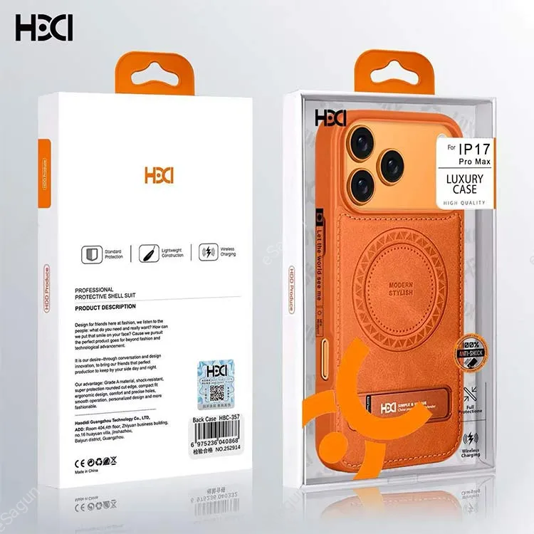 HDCI Magnetic Leather Case for iPhone 17 Pro Max | MagSafe Cover Nepal
