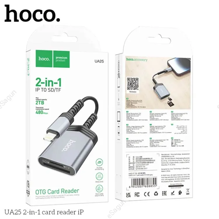 Hoco Ua25 2-In-1 Card Reader Iphone