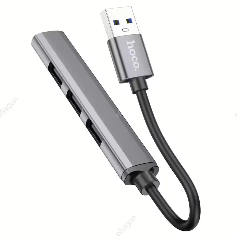 Hoco HB26 4-in-1 hub I USB Male to USB3.0 Female And USB2.0 X 3 female, Support Upto 1Tb Hard Drive