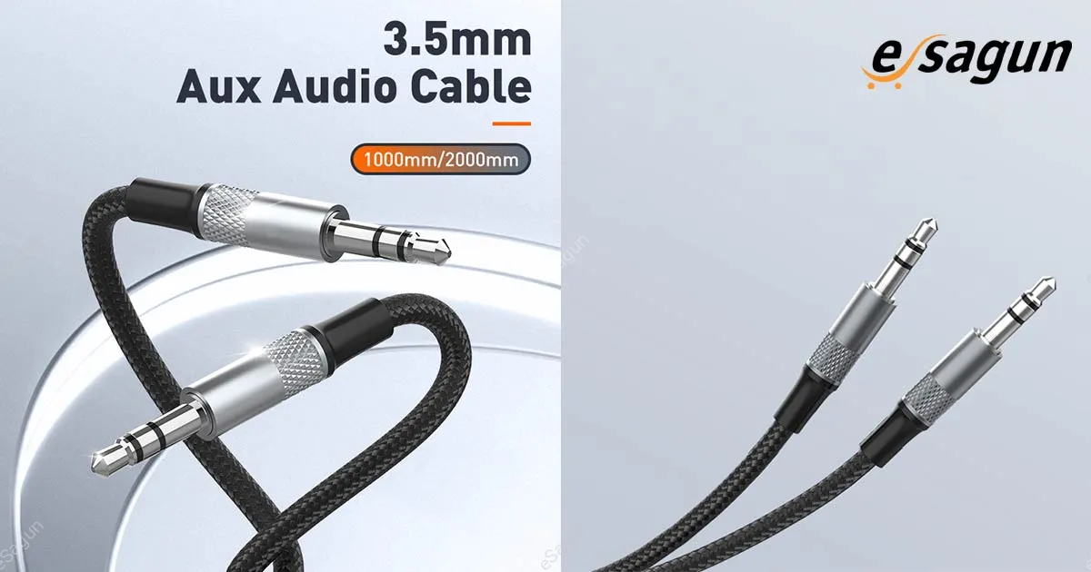 Hi-Fi Audio 3.5mm AUX cable with high density weaving