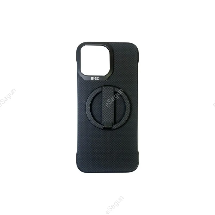 For iPhone 14 Pro Max New Asthetic Carbon Fiber Case With Magsafe and Detachable Kickstand