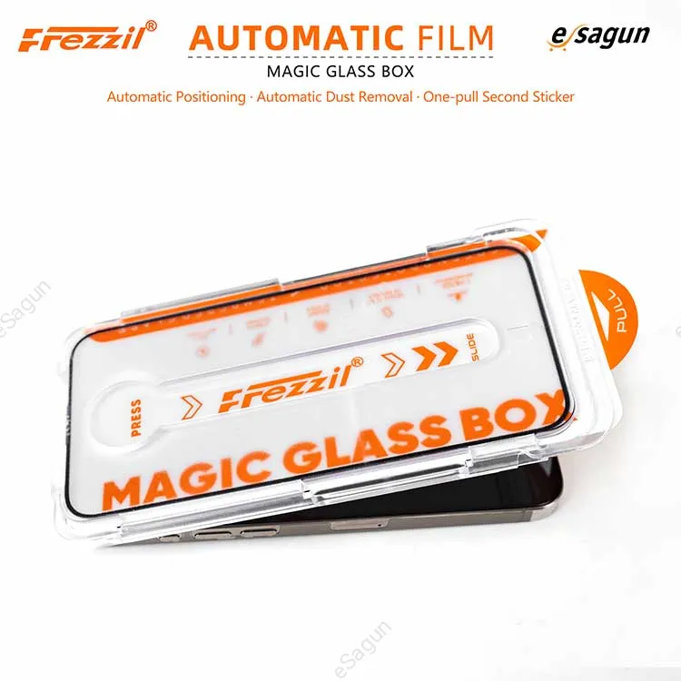 For iPhone 14 Series Easy Apply Yourself Magical Automatic install Tempered Glass
