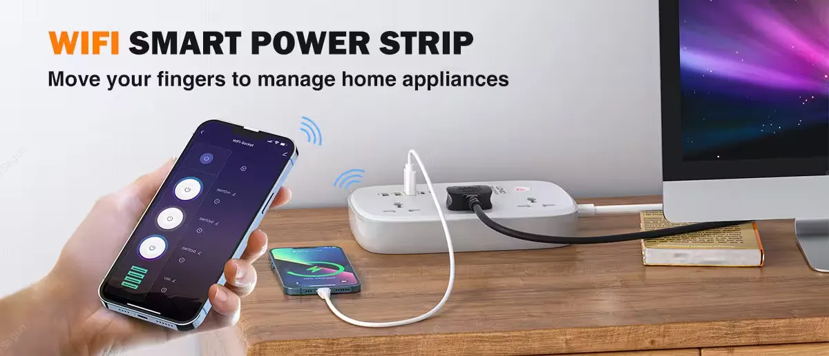 LDNIO SCW3451 Wi-Fi Smart Power Strip 3 AC Outlets + 30W PD QC Fast Charging_5
