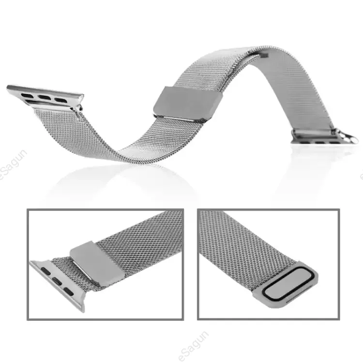 For Apple Watch Ultra 49mm Ultra 2 49mm / Series 9 8 7 45mm 44 mm 42mm Milanese Loop Magnetic Stainless Steel Watch Band