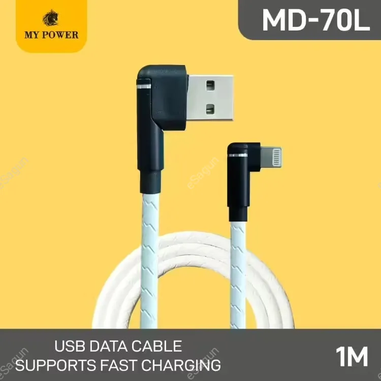 MYPOWER Lshape Datacable, Lightning Cable, IOS Datacable, Gaming Datacable Cable, Video Cable, Elbow Shape Cable