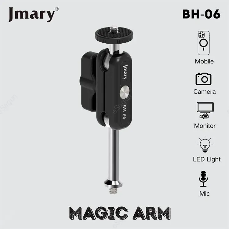 Jmary BH‑06 Magic Arm Mount holding smartphone