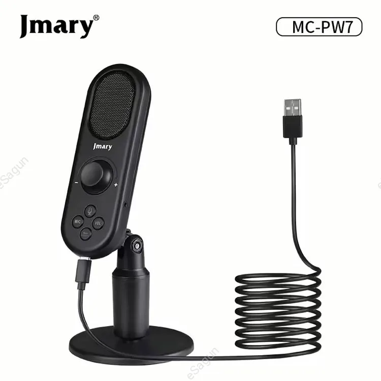 Jmary MC PW7 USB Microphone Condenser Computer Mic, Plug and Play Gaming Mic