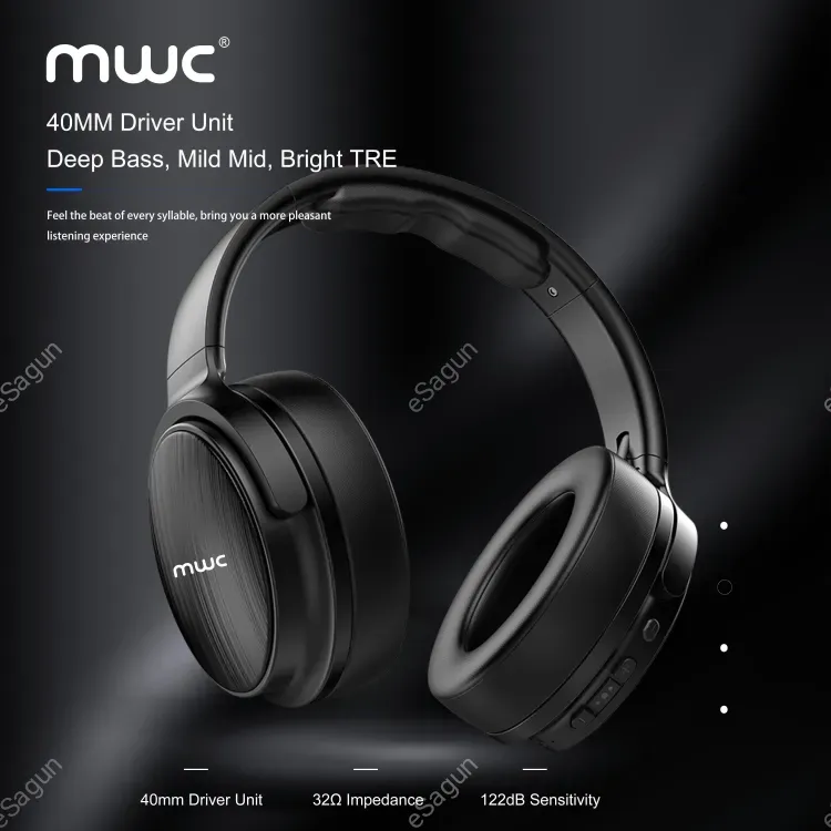 MWC Firo (MH01B) | Bluetooth 5.4 Headphone | HQ Stereo Sound | Standby Time 300H | Play Time 12 Hours | With 3.5mm Audio Jack
