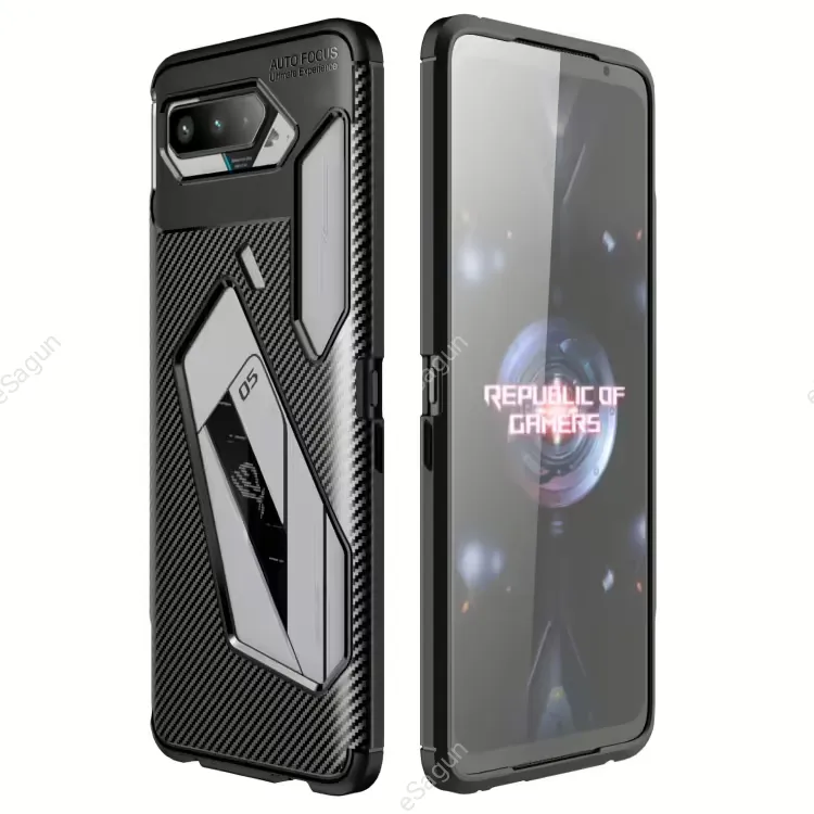 For Asus ROG Phone 5 Carbon Fiber Texture Shockproof TPU Case