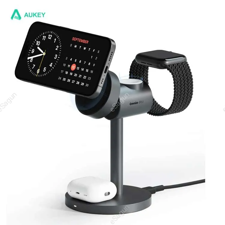 AUKEY LC-MC311 MagFusion Qi2 3-in-1 Wireless Charging Station