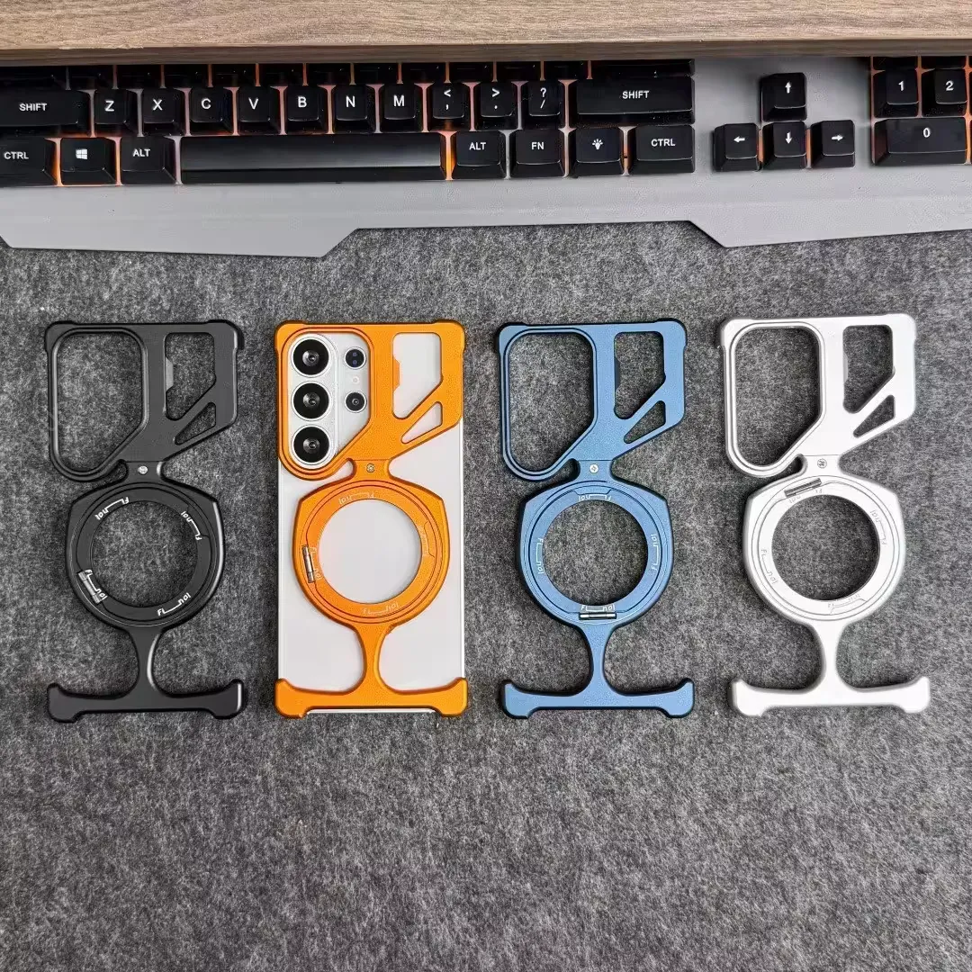 Luxury Metal 360° Rotating Magnetic Phone Case with Stand
